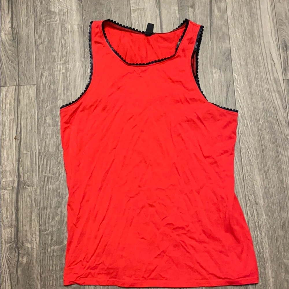 J. Crew leather trim tank